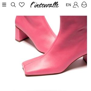 L’Intervalle Sintra Ankle Boots, Pink, Size 9